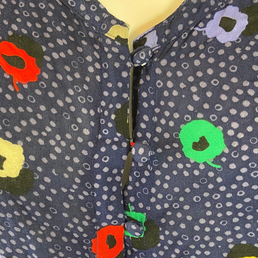 Maeve Lila Abstract Floral Blouse tunic tiered skirt babydoll S Anthropologie - Picture 5 of 12